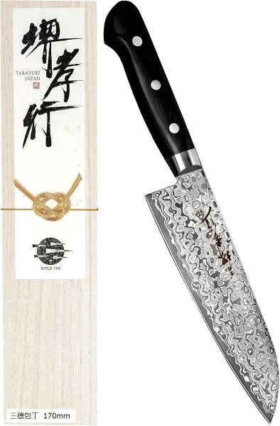 Sakai Takayuki 45-layer Damascus Santoku 170mm